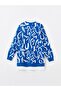 Lcw Modest Navy Blue Crew Neck Print Women's Sweatshirt Tunic - 6