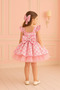 Girl's Plaid Pink Dress, Girl's Fluffy Party Dress - 2