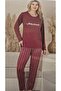 Burgundy Women's Lycra Pajama Set