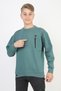Crew Neck Boys' Sweatshirt with Pocket Zipper Detail - 3