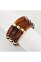 Elegant Bamboo-Style Stretch Bracelet Set with Gold Accents, 3-Piece Stack - 4