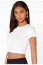 Women's 4-Pack Body-Hugging Cotton Crewneck T-Shirt-Singlet Set Crop Blouse - 6