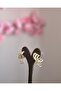 Small Pink Stone 3-Piece Hoop Earrings - 3