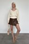 Vanilla V-Neck Soft Textured Women's Sweater Mg2499 - 5