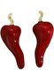 Chic Red Chilli Pepper Earrings - Unique & Delicate Design with Golden-Tone Hooks, Zinc Alloy & 925