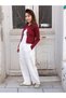 Una Fiaba Women's Crew Neck Snap Fastener Ribbed Knitted Cardigan - 2