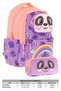Kids Toys Girls Purple Salmon 3D Panda Shaped Elementary School Bag and Pencil Case Set (L5233+L8233) - 2