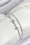 Brass Zircon Stone Heart Model Silver Color Women's Bracelet