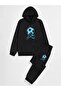 Soccer Ball and Cleats Printed Unisex Women/Men Hooded Oversize Bottom/Upper Tracksuit Set