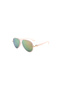 AK3‑1 White Aviator Sunglasses – Polarized UV400 Protection, Pink Mirror Lens, Ages 8–12