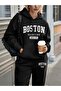 بدلة رياضية بقلنسوة كبيرة الحجم للنساء/الرجال للجنسين من BOSTON