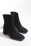 Women's Heeled Boots 00120025 Black Suede - 6
