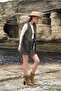 Pearl Detailed Tasseled Suede Vest - 3