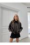 New Season Bomber Oversize Women's Leather Jacket - 2