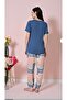 Anti-Wrinkle Fabric Short Sleeve Women's Pajama Set - 2