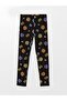 Lcw Kids Black Patterned Girls' Tights with Elastic Waist
