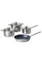 HEMKOMST 7-piece cookware set, stainless steel