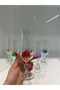 P&Ora 6-Piece Coffee or Water Cup with Colorful Crystal Stone 180 Cc