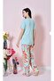 Anti-Wrinkle Fabric Short Sleeve Women's Pajama Set - 2
