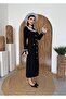 Lace and Button Detail Midi Length Premium Tweed Dress - 8