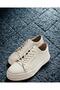 Men's White 100% Leather Flexible Sole Lace-Up Casual Shoes Sneaker - 3