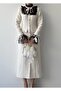 Lace and Button Detail Midi Length Premium Tweed Dress - 3
