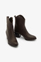 Brown Genuine Leather Thick Heeled Western Women's Boots - 5