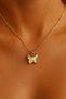 Crystal Butterfly Women's Necklace with Gold Chain - 3