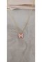 Butterfly Motif Necklace - Women's Necklace with Pink Stone