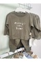 Children's Sweatshirt & Sweatpants Set – Khaki “Mummy's Little Bear" - 4