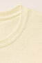 Unisex Basic Baskılı T-Shirt | Krem - 4