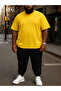 Power Fit - Plus Size Yellow T-Shirt & Black Pants Tracksuit Set