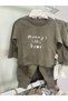 Children's Sweatshirt & Sweatpants Set – Khaki “Mummy's Little Bear" - 5