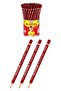Jumbo Red Pencil 3 Pieces Red Cap Pencil Triangle Red Color Lead Pencil My First Pencil