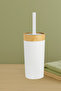 Limpia Bambu Patterned 5-Piece Bathroom Set with Trash Can, Liquid Soap Dispenser, Toothbrush Holder - 3