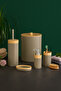 Limpia Bambu Patterned 5-Piece Bathroom Set with Trash Can, Liquid Soap Dispenser, Toothbrush Holder