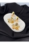 Gold Colored Hanging Flower Zra Brand Model Earrings