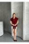 V-Neck Bat Sleeve Single Button Lined Asymmetric Cut Oversize Double Vest - 3