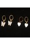 Gold Color 2 Pairs Enamel and Mother of Pearl Earrings