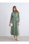 Vizyon New Season Plus Size Belted Waist Poplin Shirt Dress