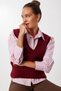 V-Neck Sweater Woven Shirt Lrg0039 Burgundy Pink - 3