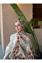 Tulip Pattern Aqua Cotton Shawl - 6