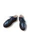 Genuine Leather High Sole Black Sneaker Sports Shoes - 3