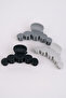 Set of 3 Honeycomb Gray Tone Trendy Latch Buckles - 3