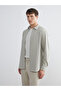 Green Comfortable Fit Long Sleeve Men's Shirt