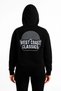 Three thread hooded front and back printed sweatshirt hoodie - black - 4