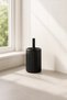 Lines Series Black Acrylic Toilet Brush – with Cylinder Stand, 34cm, Easy to Clean - 3371 - 3