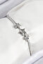 Brass Zircon Stone Star Model Silver Color Women's Bracelet Tj-Bb7902
