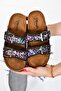 Colorful Stone Double Buckle Women's Slippers - 6
