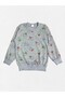 Girl's Cotton Gray Color Heart Patterned Long Sleeve Seasonal Pajama Set - 4